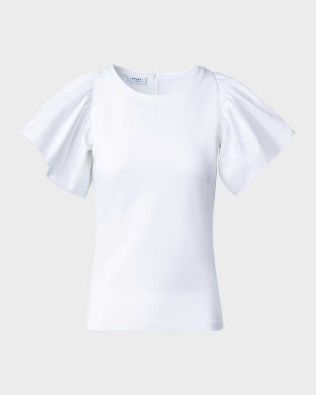 Jersey Top with Gathered Wing Sleeves